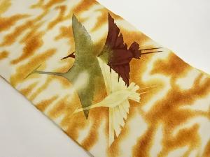 塩瀬金彩鶴模様名古屋帯